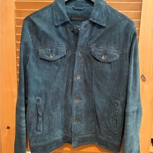 John Varvatos Dark Blue Andrew Trucker Jacket
